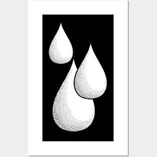 save the earth icon, water vintage hand drawing design Posters and Art